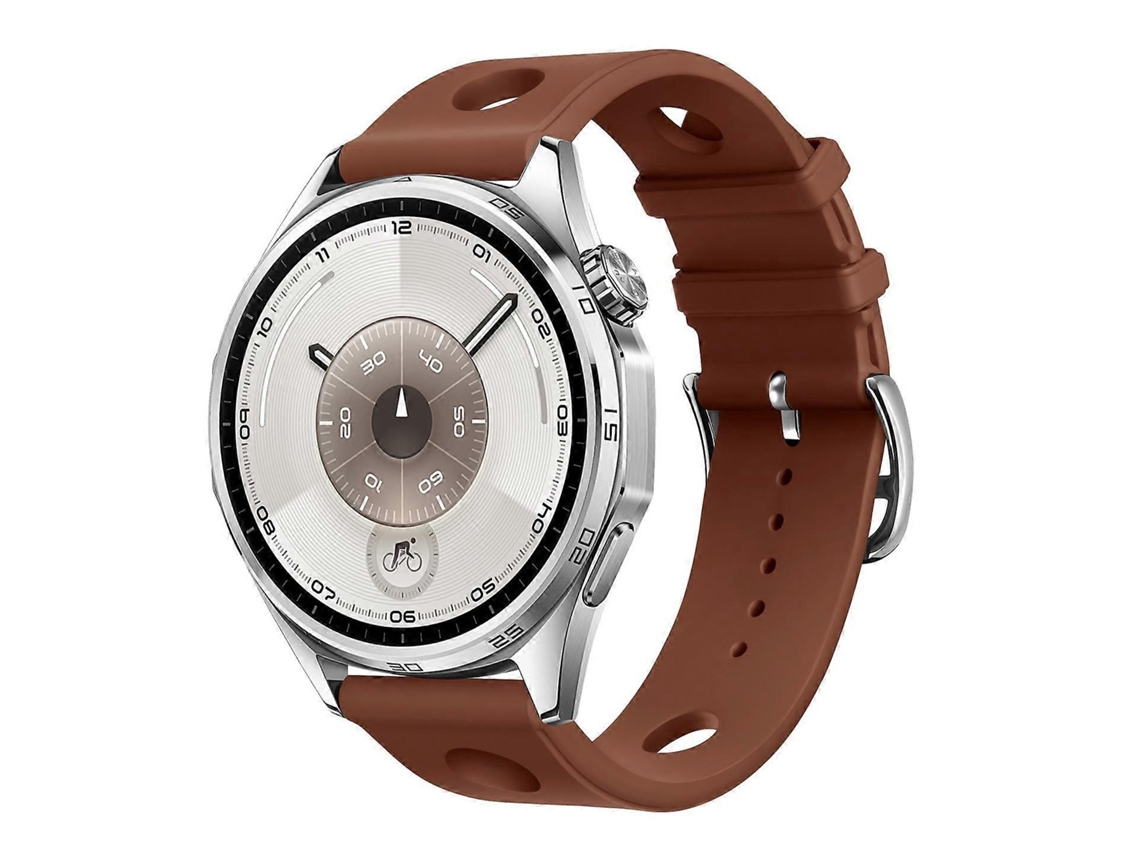 Pulseira De Relógio De Silicone Com Fivela Em Escada, Cor Sólida E Furos.