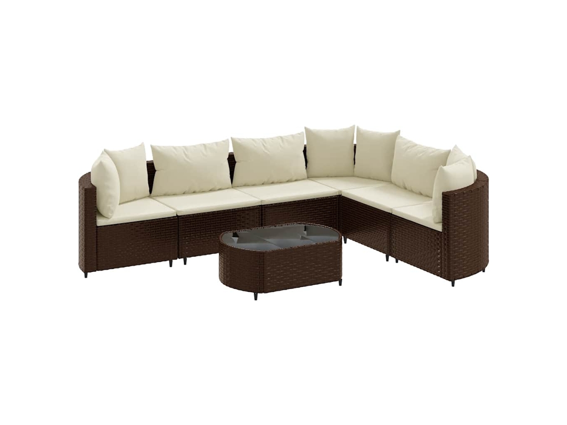 Garden Sofa Set, Garden Sofa Sets Vidaxl Marrom Rattan / Vime (n/a)