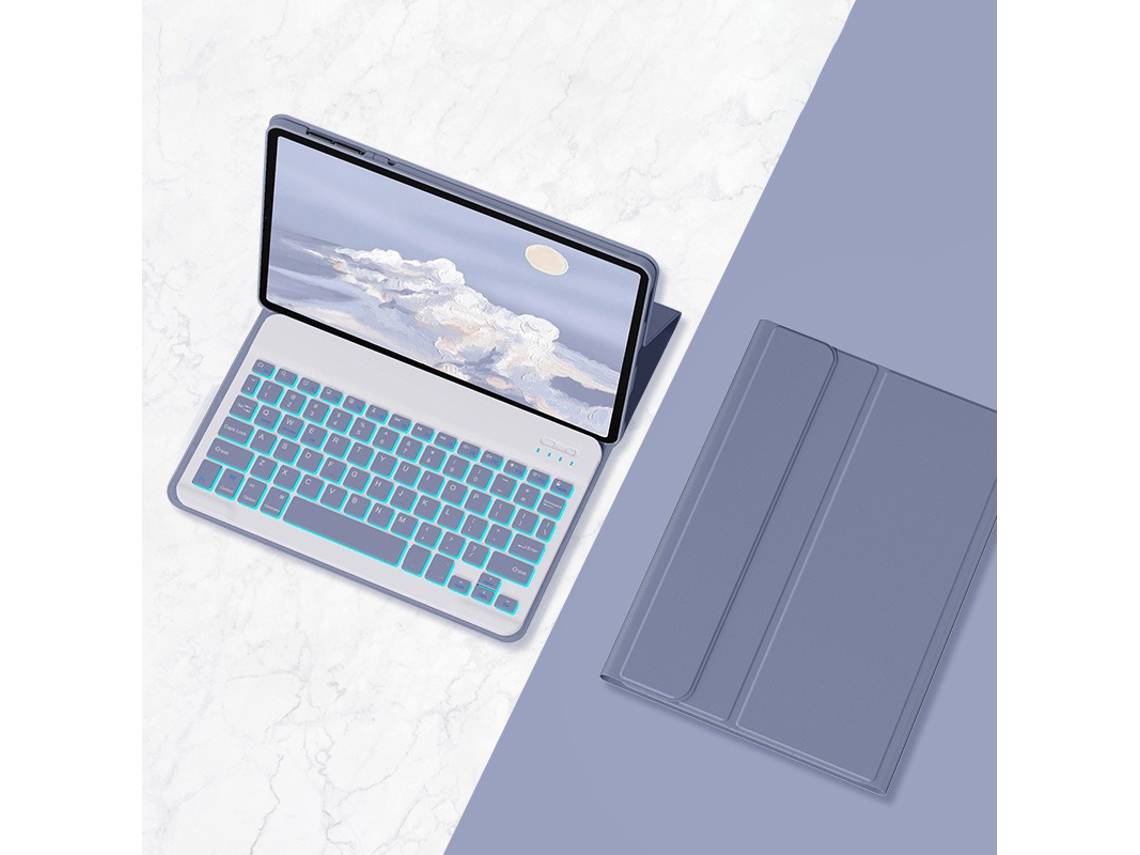 Capa Teclado Para Xiaomi Pad5/5pro 11polegadas, Com Teclado Bluetooth Retroiluminado Cuich (roxo Escuro)