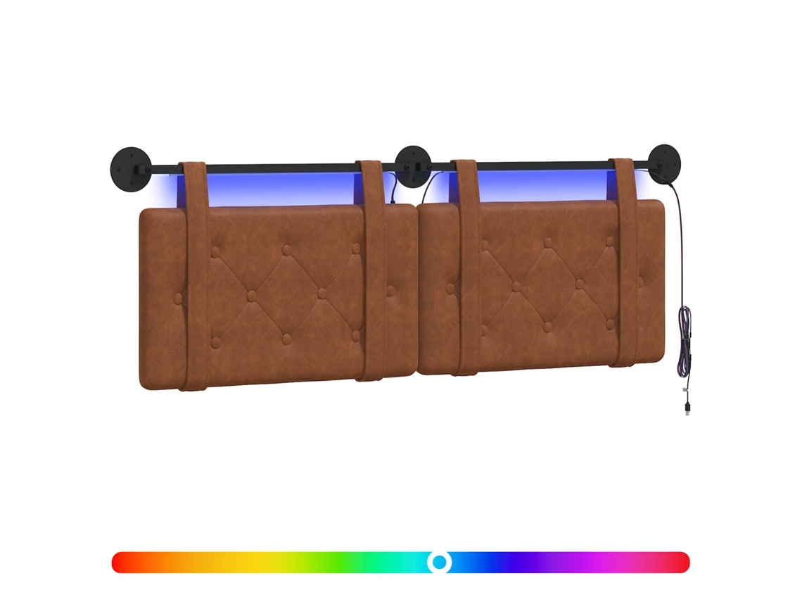 Conjunto 1 Cabeceira Vidaxl Castanho Couro Sintético (150 X 55 X 5 Cm)