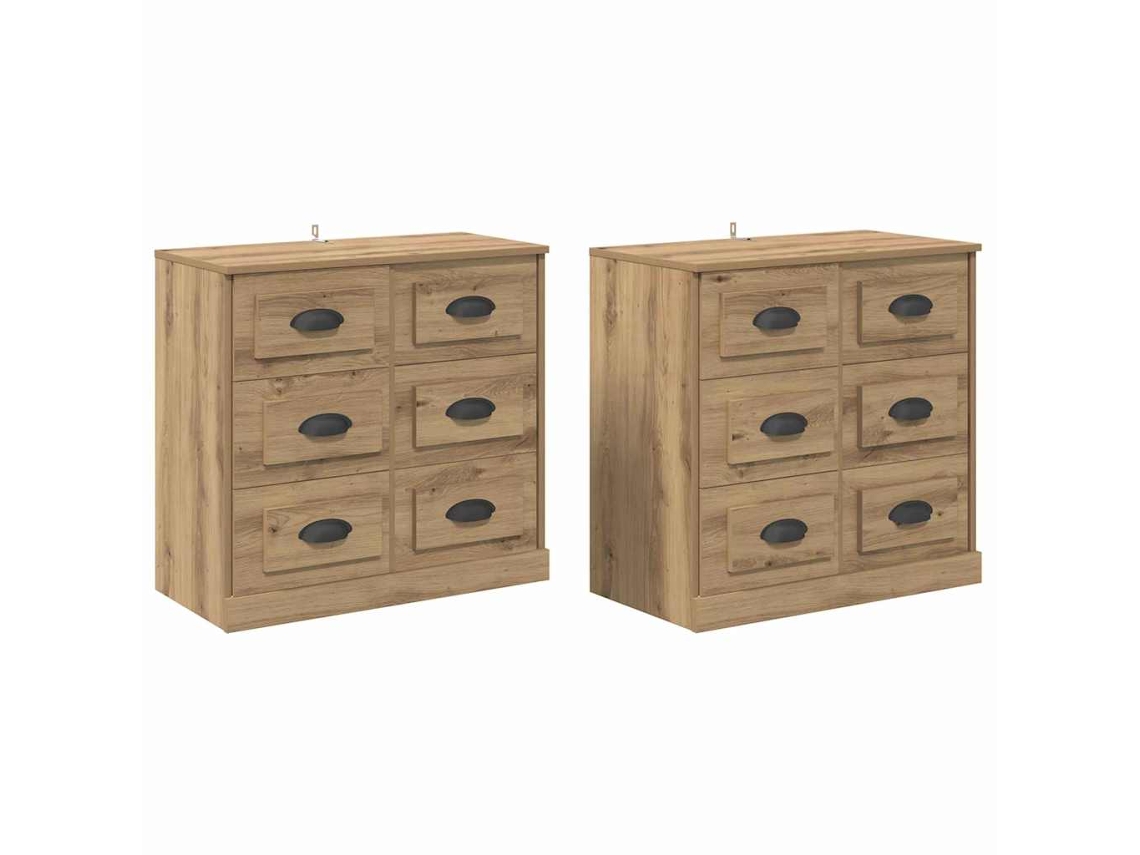 Conjunto 2 Buffet Moderno Vidaxl Castanho Derivados De Madeira (70 X 35,5 X 67,5 Cm)