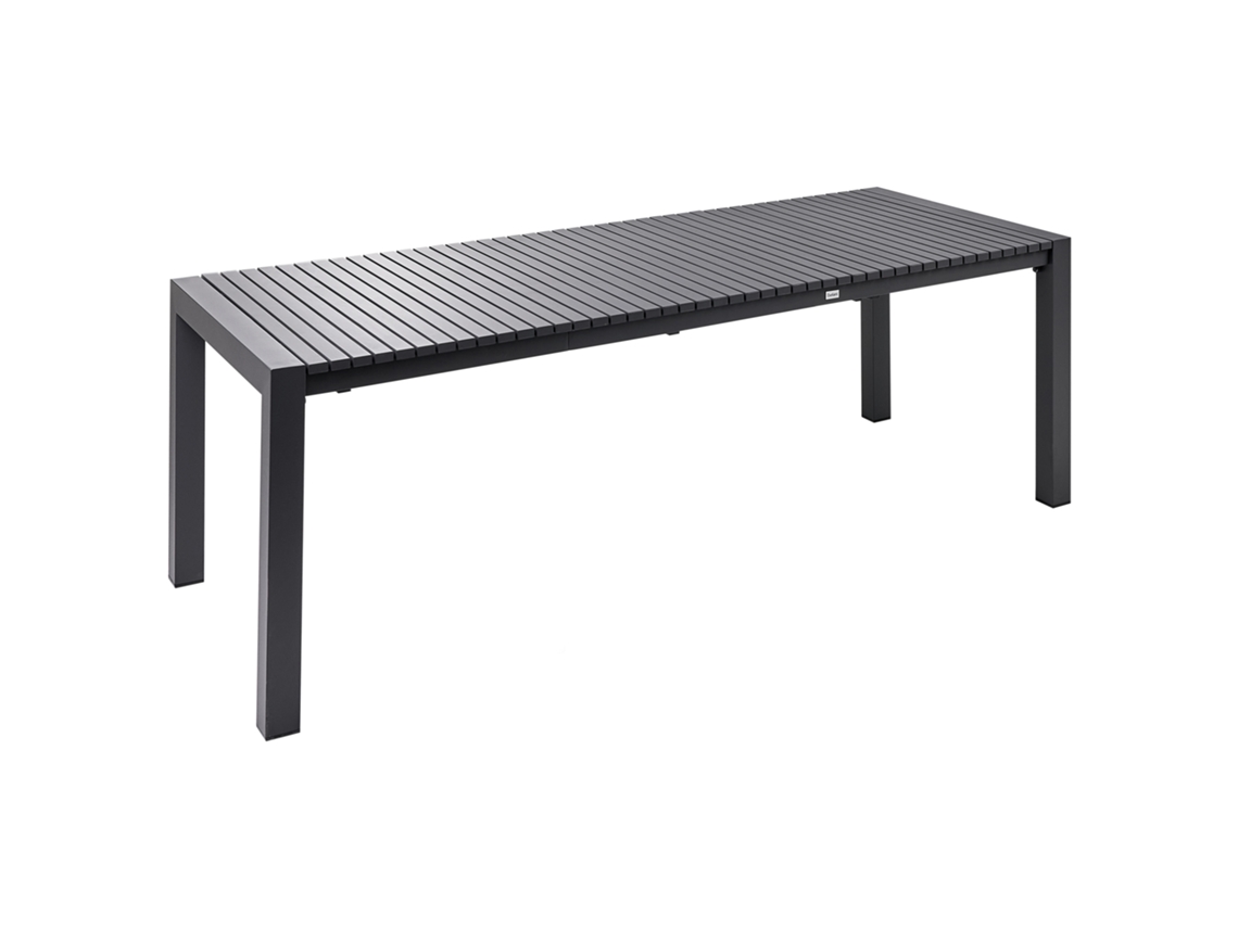 Mesa De Jardín Extensible Beliani Ardesio De Aluminio Gris 90x220x75