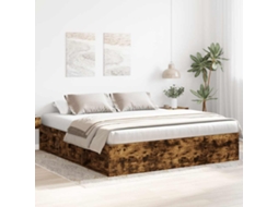 Vidaxl Estrutura De Cama 200x200 Cm Carvalho Fumado