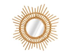 Espelho Baok em formato de estrela, feito à mão em rattan, para decoração de parede de quarto, sala de estar e corredor.