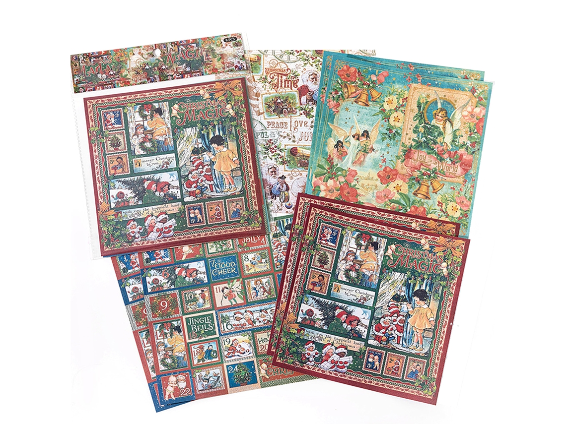 Adesivos de Natal 8 Folhas Tema Natalino Decorativos Scrapbook Diy Papel Presente Festivo com S/MARCA