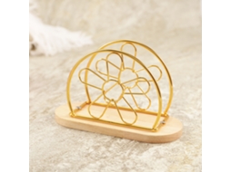 Porta Guardanapos Vertical Em Ferro Forjado Dourado Economiza Espaço Para Armazenamento Na Mesa De Jantar SUNNY SPACES