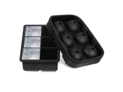 Formas De Gelo Silicone Preto Com Tampas, Conjunto De 2 Unidades, Inodoras E Livres De Bpa