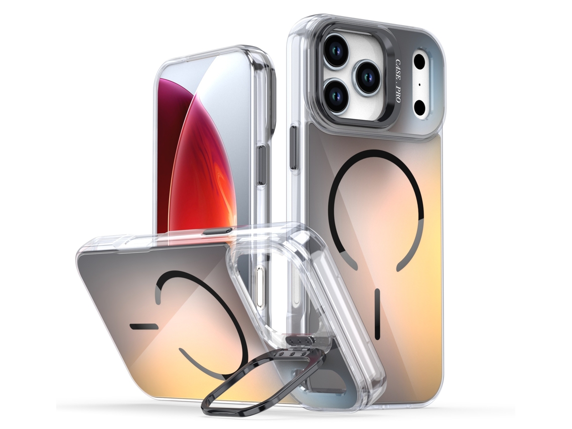 Capa De Celular Magnética Camaleão Brilhante Com Suporte Para Lentespreto - Iphone 12 Pro Max