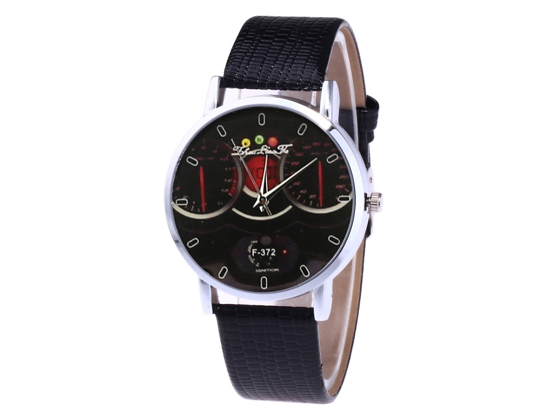 Reloj De Cuero Casual Estilo Con Correa De Cuero Para Mujer Hombre Estudiante Pareja Negro