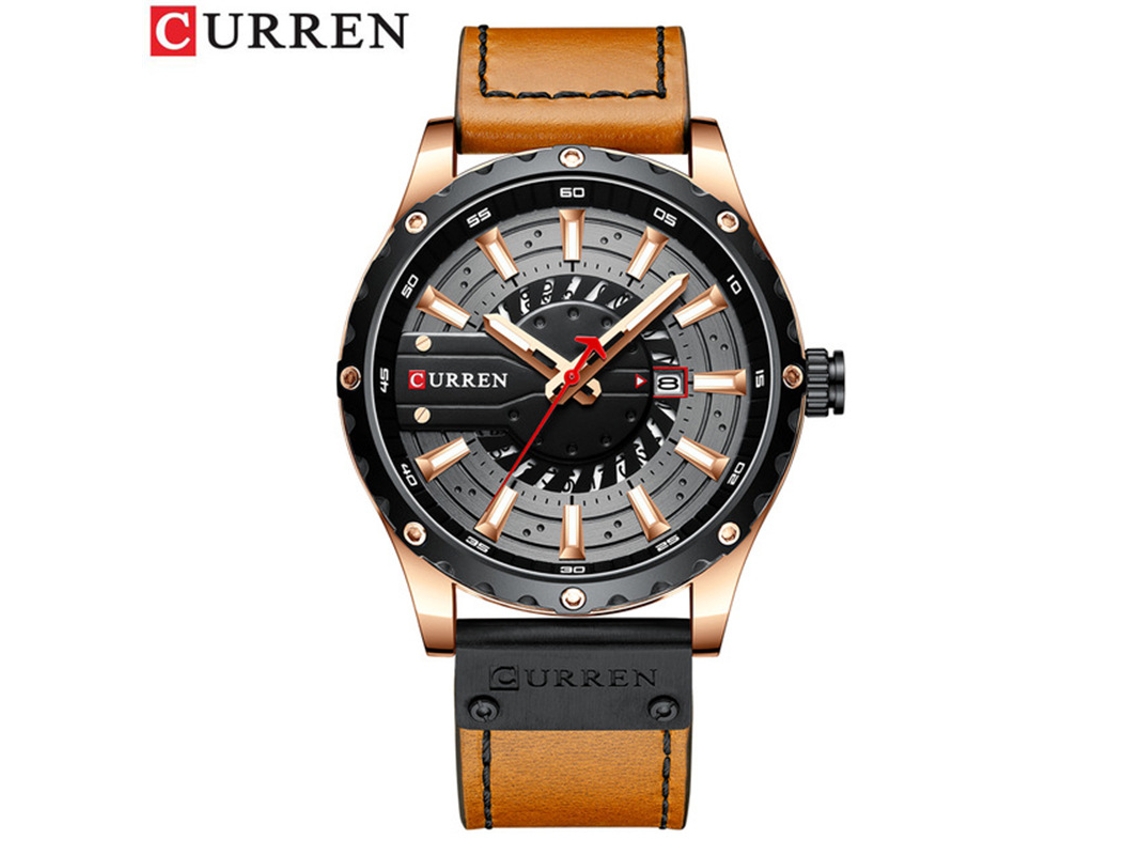 Relógio Masculino de Quartzo , com Calendário e Pulseira de Couro. Ideal para Uso Casual e Executivo. MDUG (pulseira Preta, Dourada Ou Marrom)