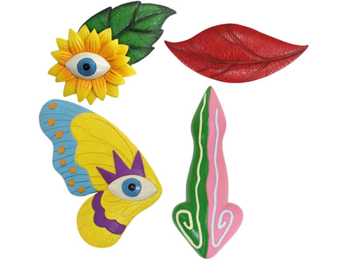 Kichouse Árvore Decorativa com Rostos Enfeite de Árvore Às Intempéries para Jardim, Feito de Resina Ornamentos CHABERLU