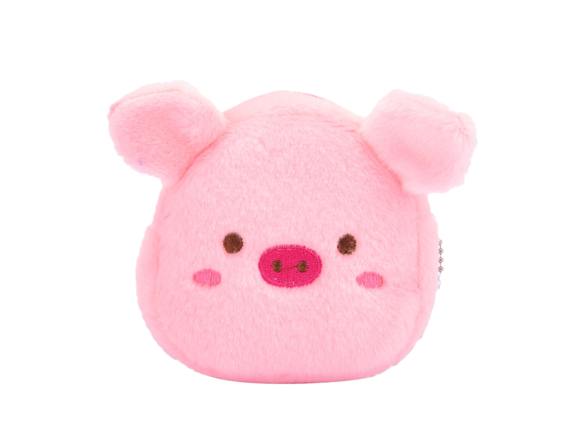 Carteira de moedas plush porco rosa fofo portátil crianças compras S/MARCA