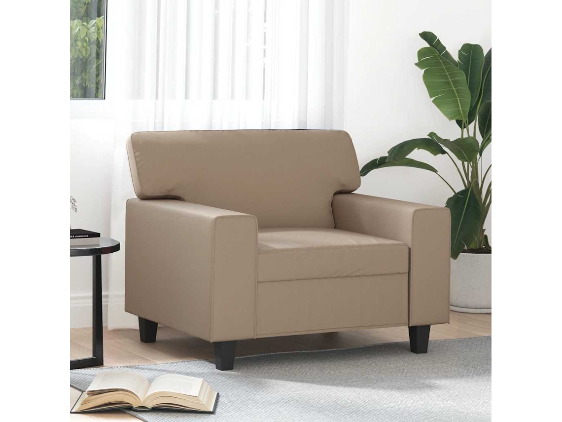 Vidaxl Poltrona 60 Cm Couro Artificial Cappuccino