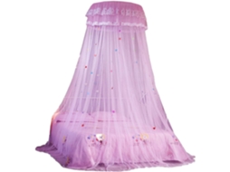 Mosquiteiro Redondo De Renda Para Cama, Rosa, Ideal Para Casa E Hotel