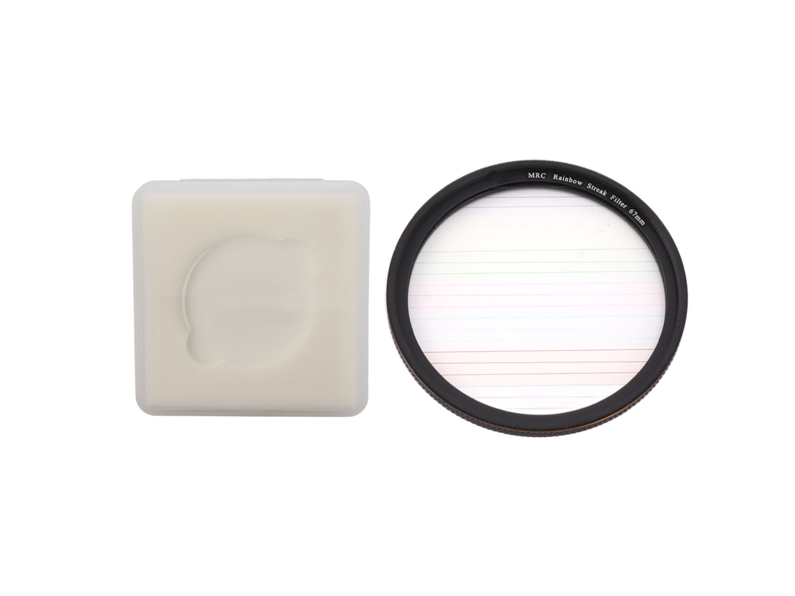 Filtro de estrela com raios coloridos de 67 mm para câmeras micro SLR, efeitos especiais e jantares noturnos.