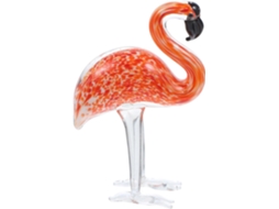 Estátua de Flamingo Cristal com Função Suporte Resistente Às Intempéries, Estatueta Realista Vidro CHABERLU