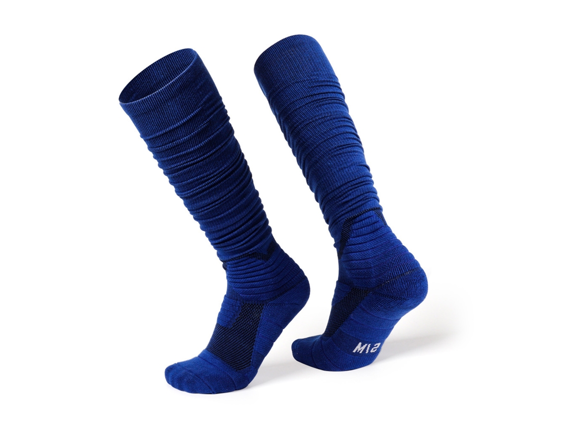 Meias De Futebol Ultra Longas De Algodão Meias De Rugby Altas Até Joelhos Com Scrunch E Amortecimento