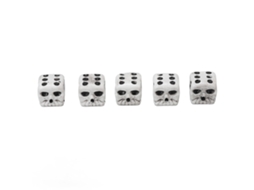 Primerox 5pcs Dados de Esqueleto Crânio de 6 Lados em Resina para Jogo e Decoração de Festa