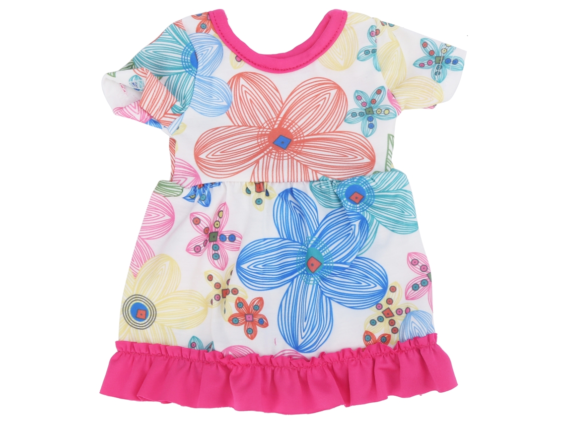 Avinox-roupas Para Boneca 18 Polegadas Vestido Saia Padrão Floral Colorido Acessório Elegante