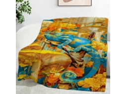 Manta Cogumelo Dourado Camaleão 100x130 Cm Multifuncional Macia Confortável em Flanela Ideal para Cama Escritó