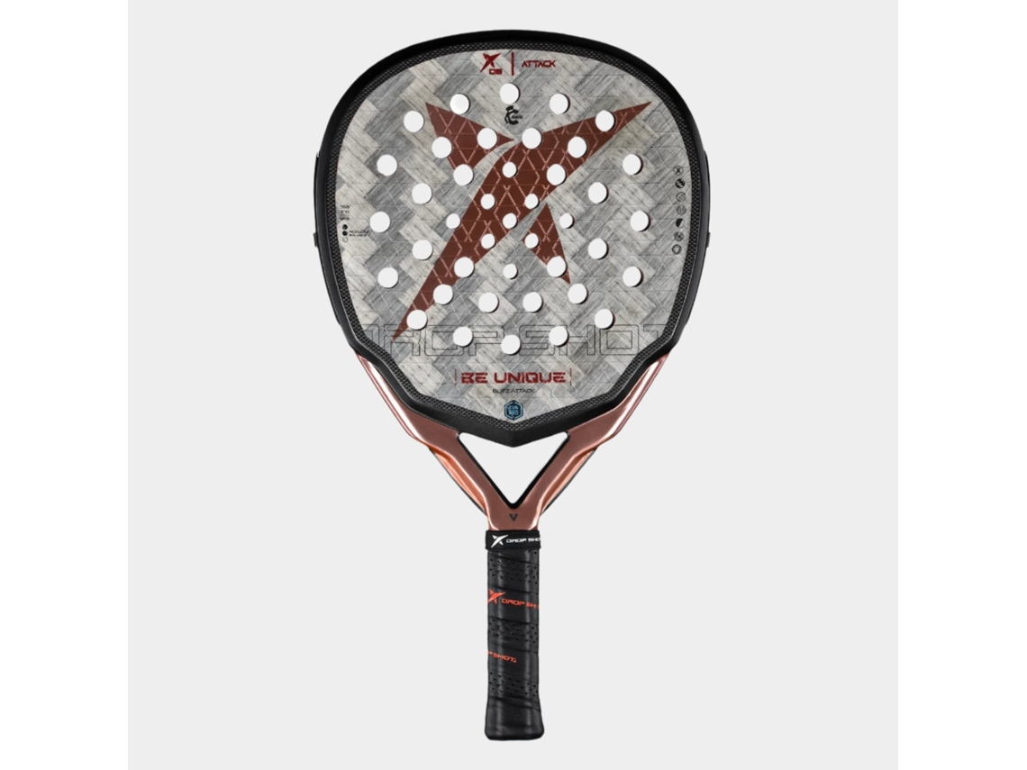 Drop Shot Blitz Attack - Pá De Padel Avançada Vermelho E Preto.