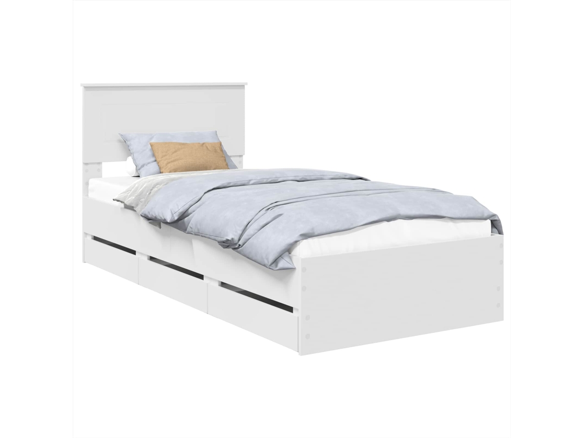 Estrutura de Cama MAISON EXCLUSIVE Branco 75 X 190 cm Madeira de Engenharia