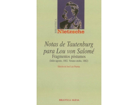 Livro Notas De Tautenburg Para Lou Von Salome de Puertas Nietzsche