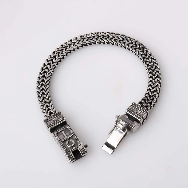 Pulseira Vintage Clássica Com Cruz Egípcia Ankha (22 Cm)