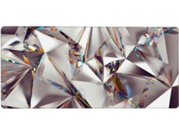 Mousepad Grande para Computador com Estampa Abstrata de Glitter, Diamantes e Cristais, Base Borracha Antiderra