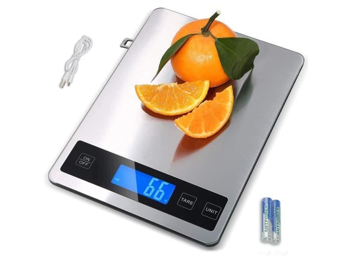 Balança Eletrônica de Cozinha, Capacidade para Alimentos de Até 15 Kg , Precisão de 1 G (0,1 Oz), Carregamento Usb, Visor Lcd AQUAFORGE (33 Lb)