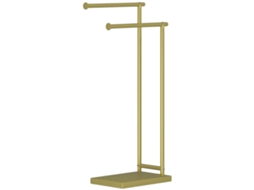 Suporte De Toalhas De Pé, Design Moderno, Armazenamento De Duas Barras, Ouro