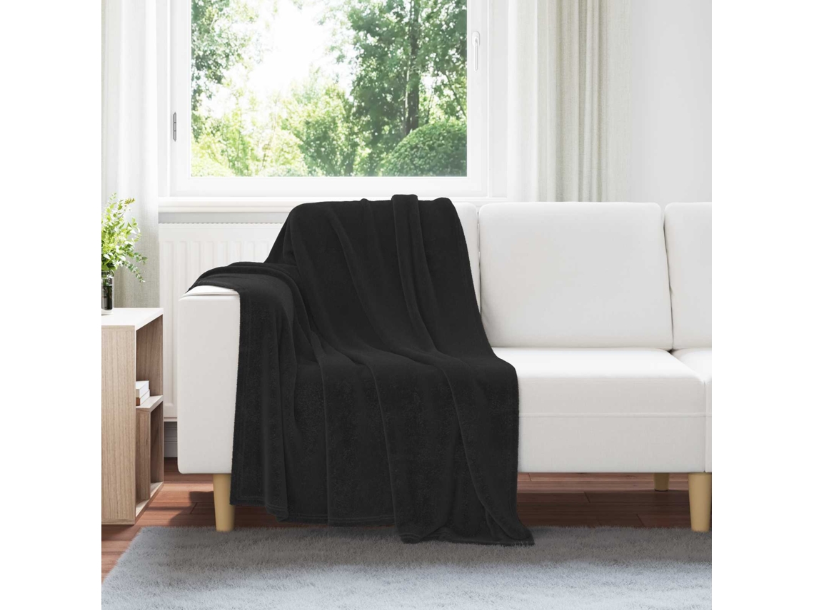 Vidaxl Manta Preto 130 X 150 Cm 0.51 Kg Lã
