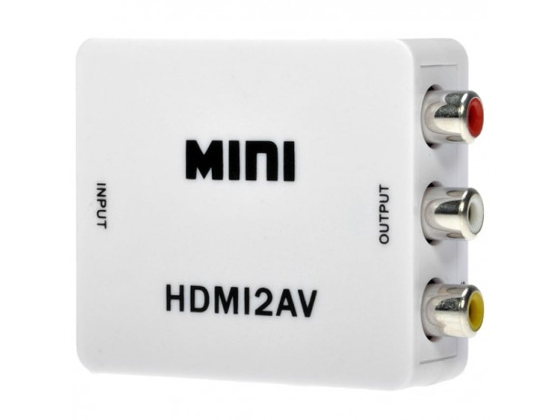 Conversor HDMI a RCA HDMI2AV C/ POWER HDMI A AV 3RCA - KONEXT