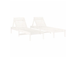 Sun Lounger, Sun Loungers Vidaxl Branco Madeira De Pinho (n/a)