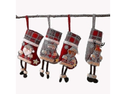 Conjunto De 4 Meias De Natal, Meias De Natal Para Pendurar Em Botas, Meias De Natal Com Sacola De Presente E Doces Pendurados Xt Hengjian