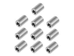 Conjunto de 10 porcas cilíndricas em aço inoxidável para soldagem, design profissional e durabilidade.