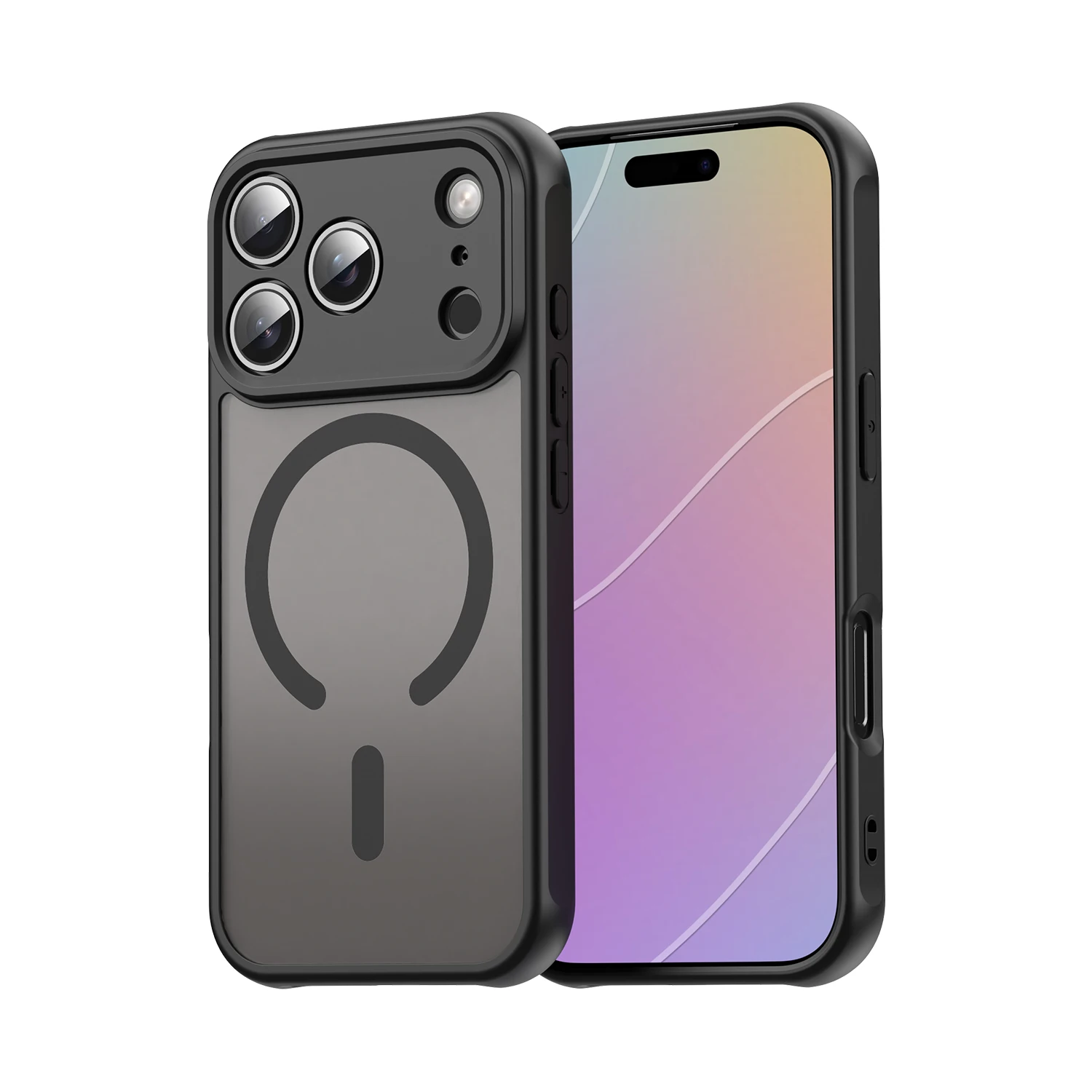 (preto, Iphone 16 Pro Max) Capa Protetora Minimalista Com Acabamento Fosco, Resistente A Quedas E Com Carregamento Sem Fio Magnético.