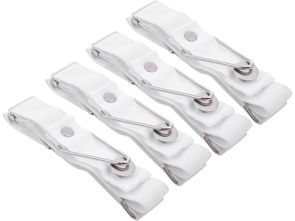 Conjunto De 4 Prendedores Para Lençóis E Colchas Com Fechamento Sem Agulha, Ideais Para Uso Doméstico, Na Cor Branca