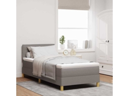 Vidaxl Cama Box Spring Led Cinzento-acastanhado 80 X 200 Cm Tecido