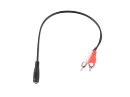 Cabo De Áudio 0.25m 3.5mm Fêmea Para 2 Rca Macho Adaptador Estéreo Y Para Hdtv Amplificador De Fones