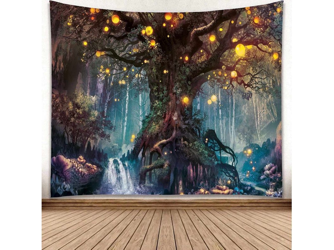 Tapestry Árbol De La Vida Psicodélico Retro 200x150cm Decoración Sala Dormitorio