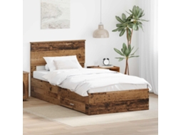 Vidaxl Estrutura Da Cama Com Gaveta Madeira Antiga 100 X 200 Cm