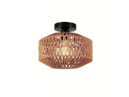 Lustre Clássico De Bambu Trançado À Mão, Feito De Ferro E Acrílico.