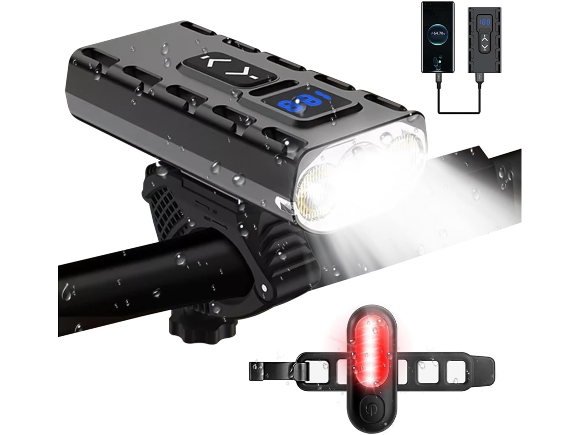 Luz Usb Para Bicicleta De 1200 Lúmens Ip65 À Prova Dágua 5800mah 13 Modos De Iluminação SUNNY SPACES