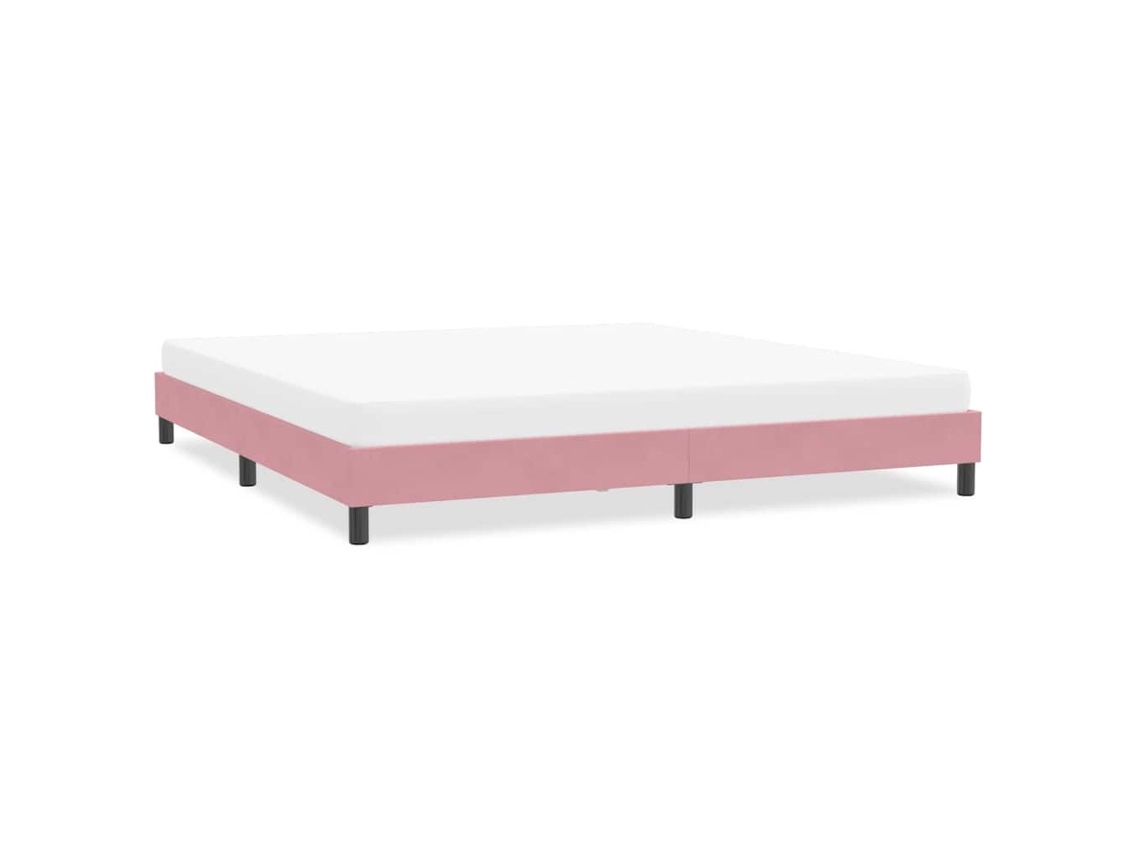 Vidaxl Estrutura De Cama Sem Colchão 200x220 Cm Veludo Rosa