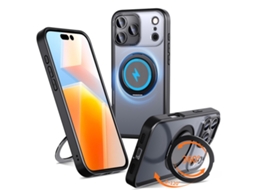 Capa Para Iphone 17 Pro Com Magsafe, Tpu E Pc Com Suporte Integrado - Preta