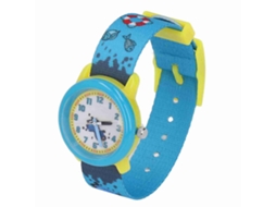 Primerox relógio Infantil de Desenho Animado À Prova D'água Pulseira Ajustável Tecido Praia Verão