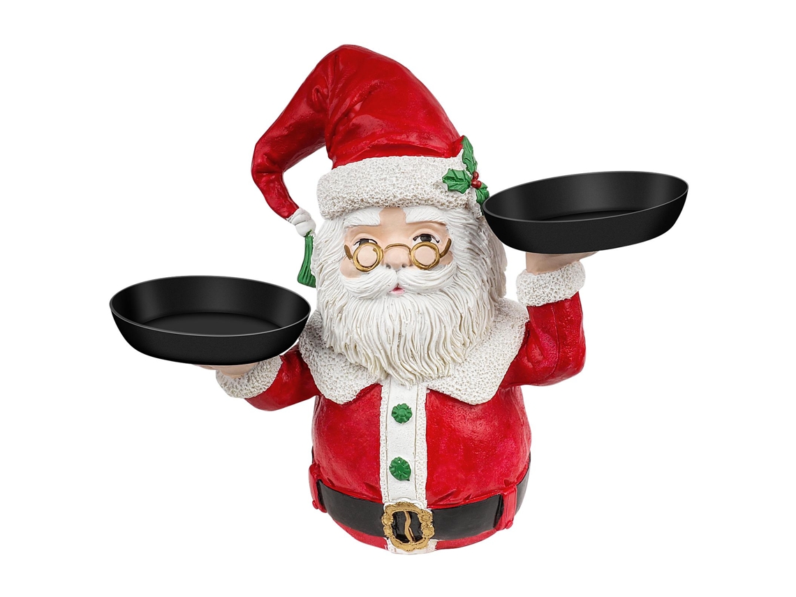 Laxiscreed Porta-doces Natalício Com Boneco De Neve E Santa Para Frutas E Snacks