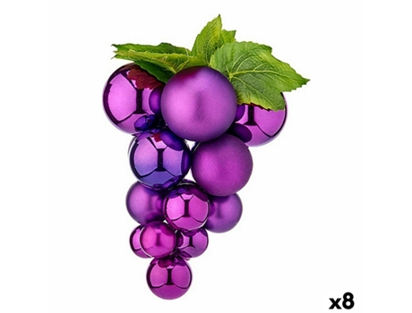 Bola de Natal Uvas Grande Roxo Plástico 22 x 33 x 22 cm (8 Unidades)