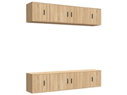 Tv Cabinet Set, Tv Cabinet Sets Vidaxl Marrom Madeira Processada (n/a)